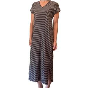 Boden Ella Navy and White Striped Maxi T-Shirt Dress Women’s Size 6 EUC